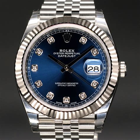 rolex lady datejust white dial blue roman marker|Rolex Datejust 41mm roman numeral.